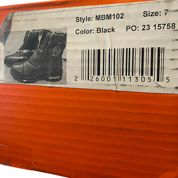 Milwaukee Leather Men's Size 7 Black Motorcycle Boots Double-Sided Zipper Entry - Picture 8 of 8